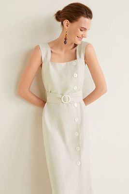 Buttoned Linen Blend Dress from £59.99