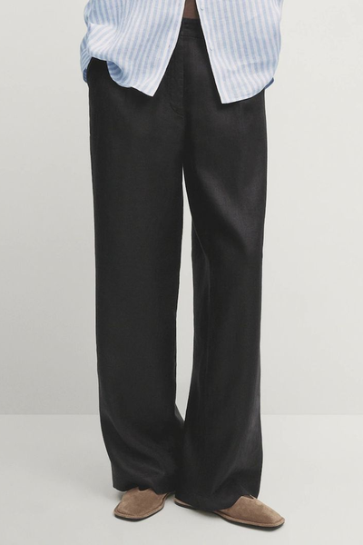 Wide-Leg Linen Trousers  from Massimo Dutti