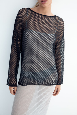 Semi-Sheer Knit Sweater from Zara