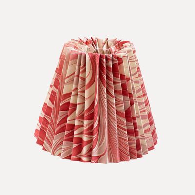 Pleated Pink & Red Star Anise Lampshade from Rosi De Ruig