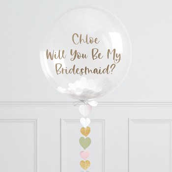 Personalised Pastel Chrome Confetti Bubble Balloon from Bubblegum Balloons