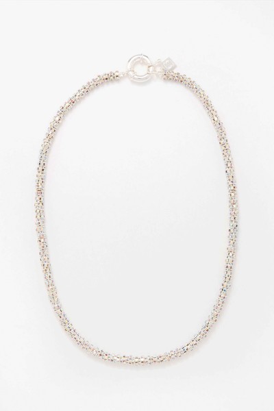 Skinny Crystal & Sterling Silver-Plated Necklace from Pearl Octopuss.y