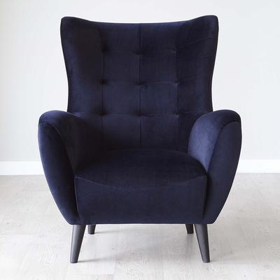 Gibson Navy Blue Velvet Occasional Chair