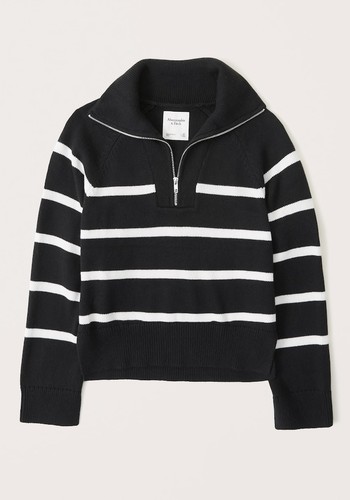 Striped Half-Zip Sweater