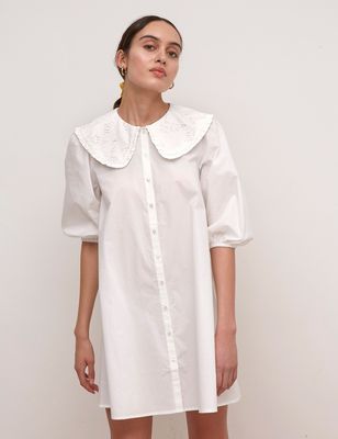 Pure Cotton Collared Mini Shirt Dress | £42