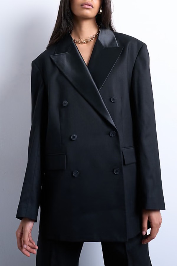 6 Button Double Breasted Tuxedo Suit Blazer Co Ord 