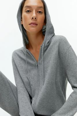 Hooded Cashmere Zip Cardigan from ARKET