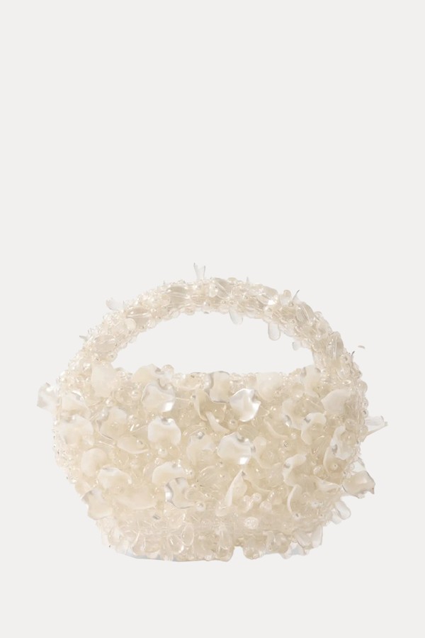 Petal Embellished Satin Tote from CLIO PEPPIATT