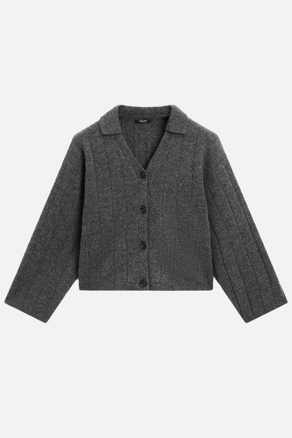 Knit Cardigan With Polo Collar from Massimo Dutti