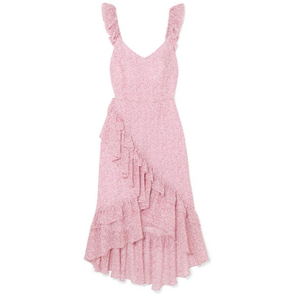 Maeve Ruffled Floral-Print Silk-Georgette Dress