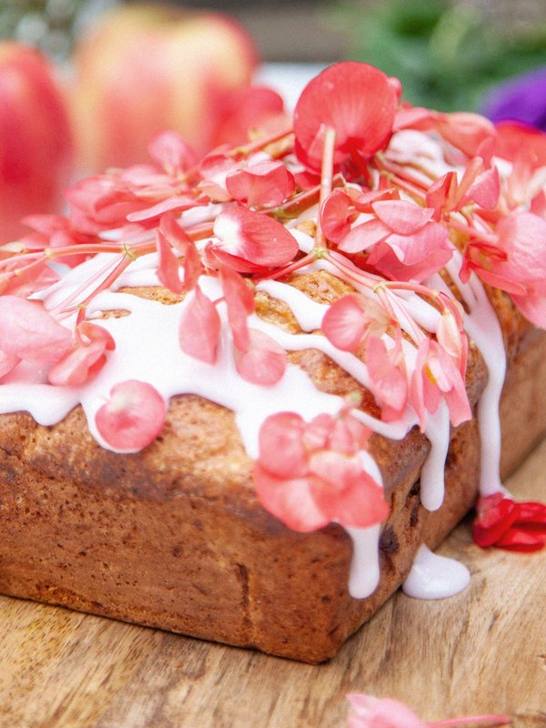 Pink Lady Apple Blossom Loaf Cake