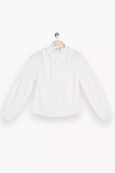 White Victoriana Puff Sleeve Top