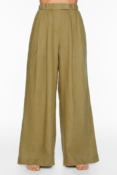 Tailored-Fit 100% Linen Trousers from Oysho