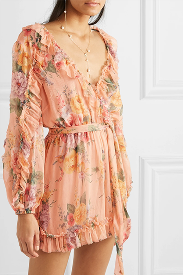 Zinnia Belted Ruffled Playsuit from Zimmermann