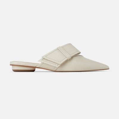 Leather Mules With Bow Detail from Zara