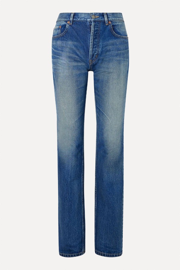 Cropped High-Rise Straight-Leg Jeans from Saint Laurent 