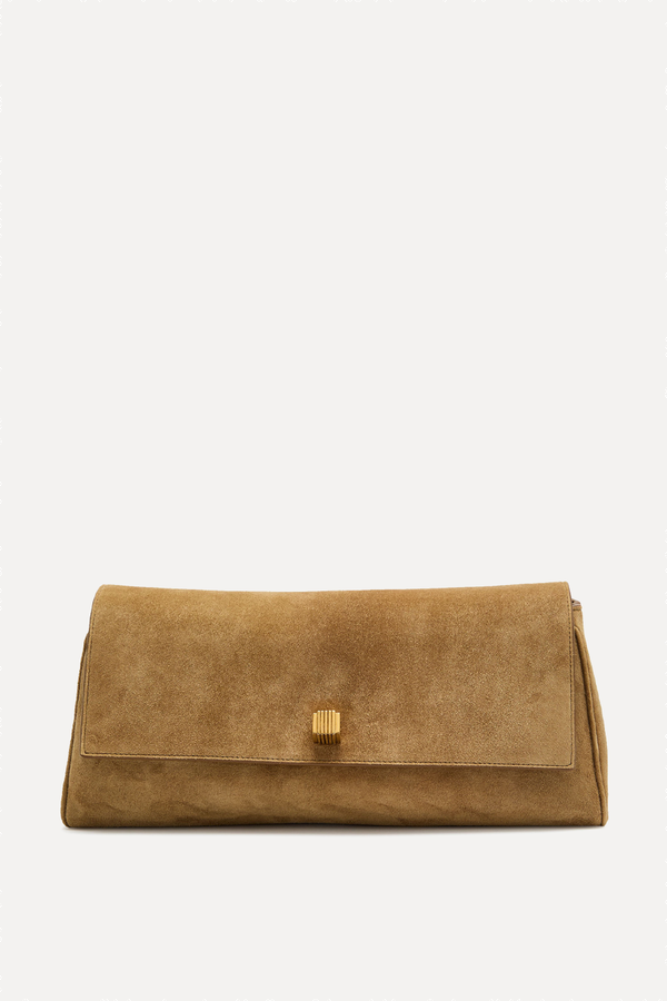 Audrey Suede Clutch Bag from KHAITE