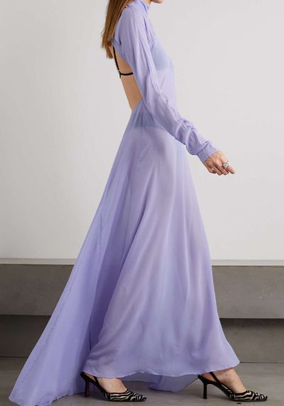 Elina Open Back Silk Chiffon Gown from Maximilian Davis