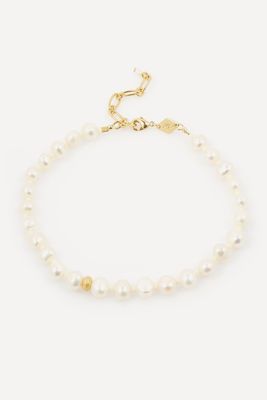 Gold-Plated Stellar Pearly Anklet from Anni Lu