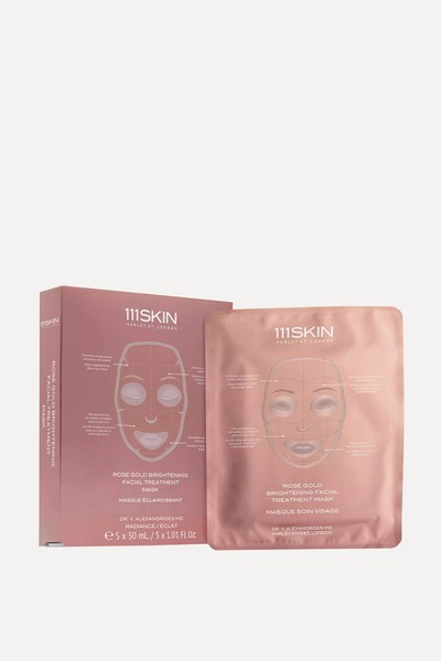 Rose Gold Brightening Facial Treatment Mask Box from 111 Skin