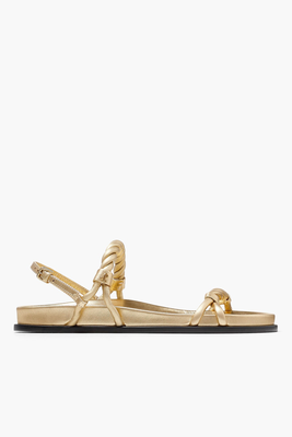 Diosa Flat Gold Metallic Nappa Flat Sandals from Jimmy Choo