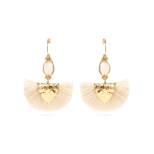 Hora Tasselled Shell Gold-Plated Silver Earrings from Elsie Tsikis