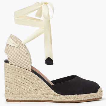 Suede Ankle Tie Wedge Espadrilles from M&S