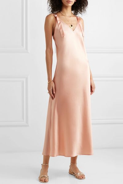 Pearl Embellished Silk Satin Nightdress from Sleeper