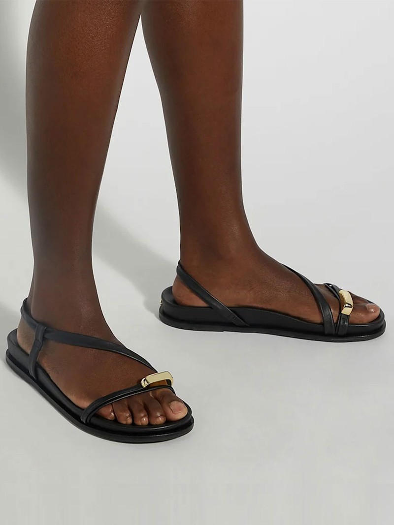 Lyn Gold Toe Trim Sandals