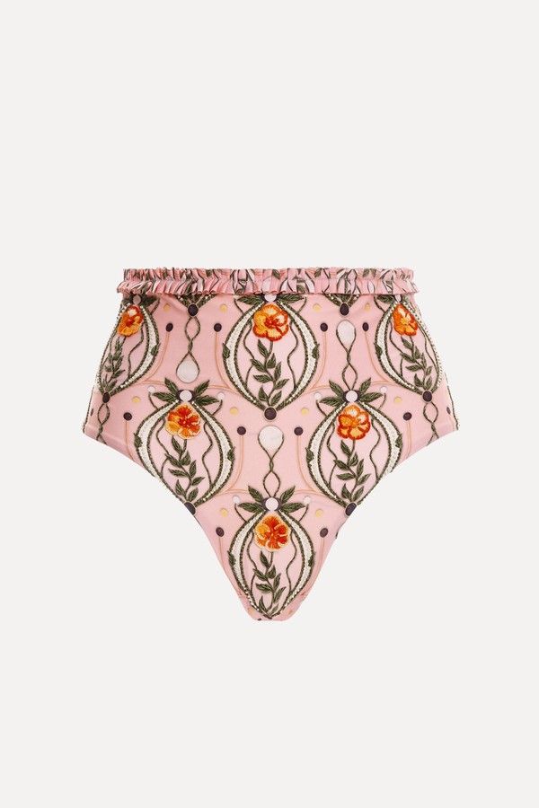 Nopal Lunar Hand-Embroidered Bikini Bottom