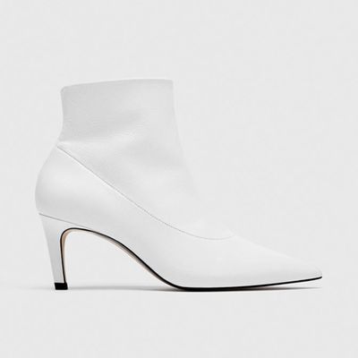 Leather Mid-Heel Ankle Boots from Zara