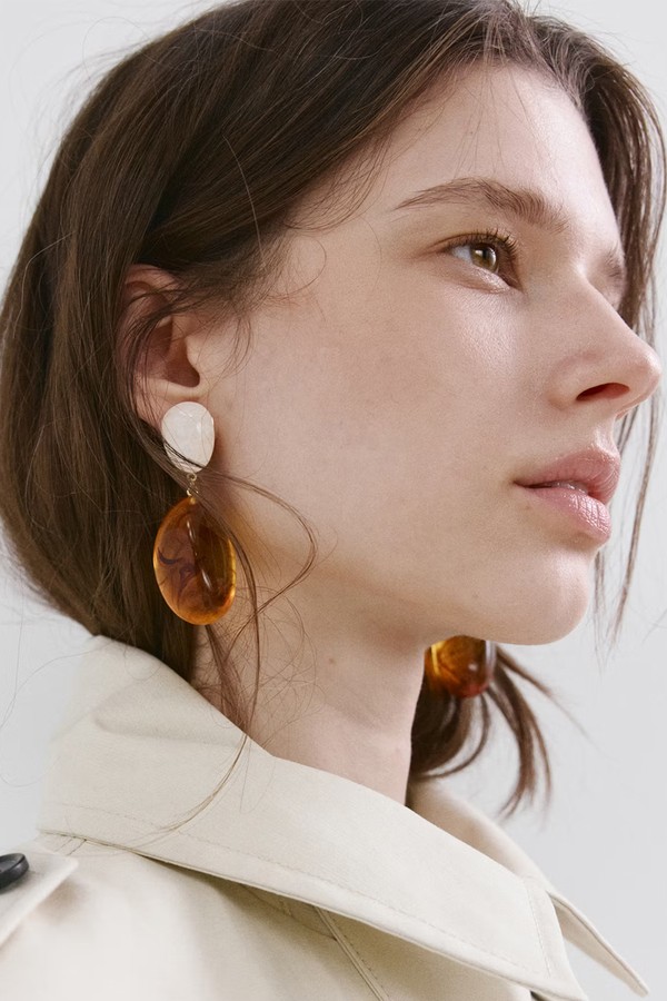 Mixed Pendant Earrings from Mango