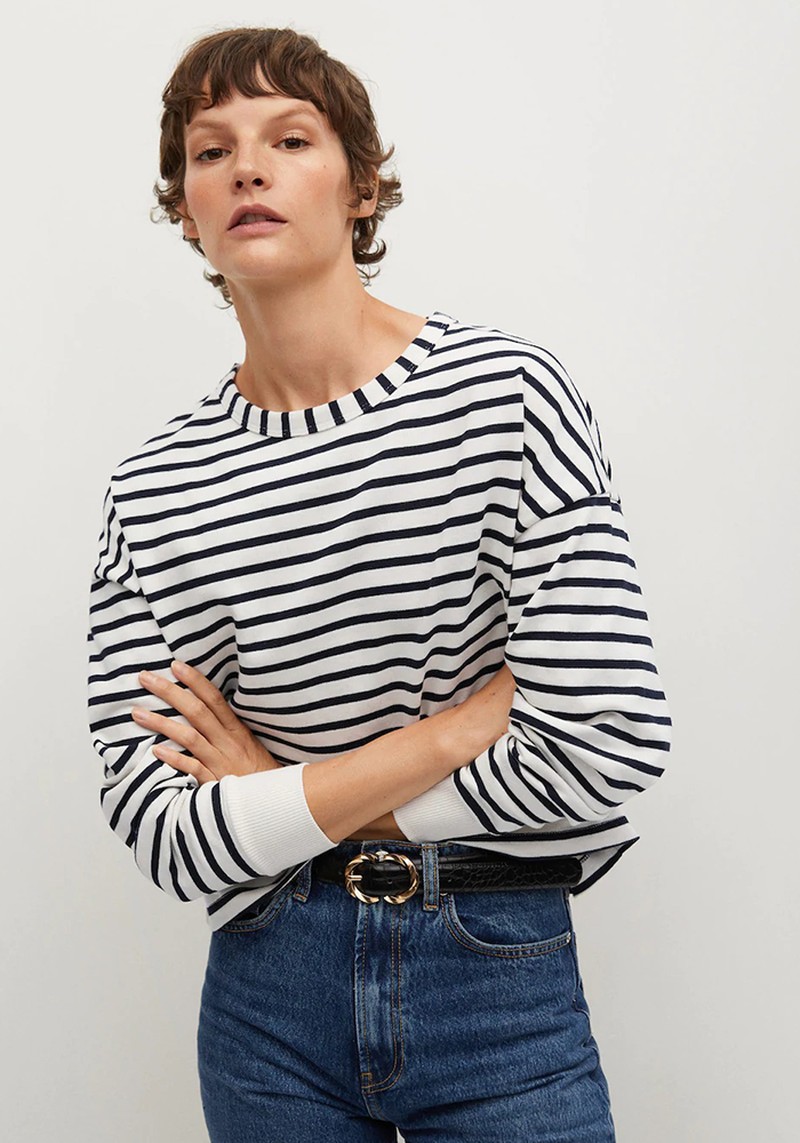Striped Cotton-Blend Sweatshirt from Mango