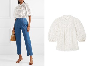 Lenna Broderie Anglaise Cotton Blouse from Ulla Johnson