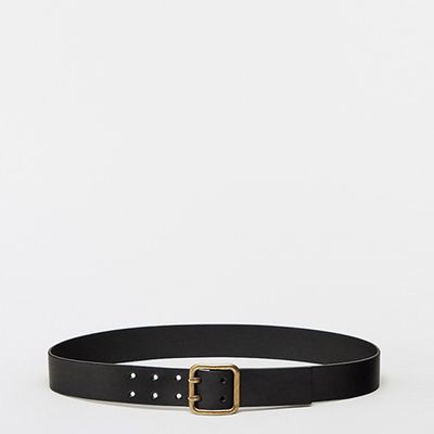 Leather Belt With Square Buckle from Massimo Dutti