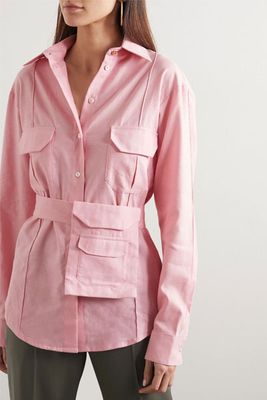 Stronger Together Belted Organic Cotton & Linen-Blend Shirt from Maggie Marilyn