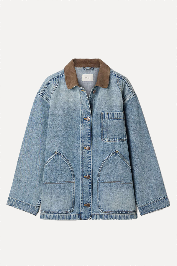 Pascual Corduroy-Trimmed Denim Jacket from Dôen