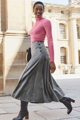 Esme British Tweed Midi Skirt