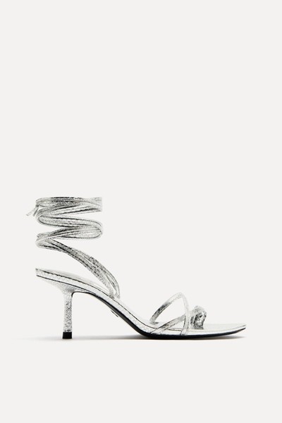 Metallic High-Heel Sandals