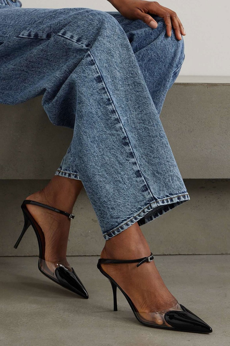 Cœur 90 PU & Patent-Leather Pumps from ALAÏA