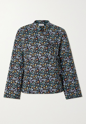 Rhae Quilted Floral-Print Cotton Wrap Jacket from Rixo