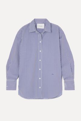 Oversized Striped Organic Cotton-Poplin Shirt from FRAME