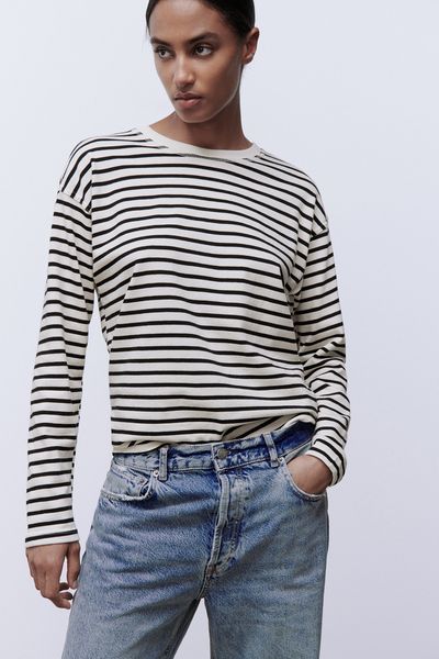 Striped Oversized T-Shirt from Zara