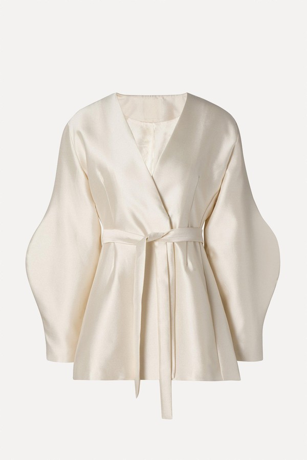 Silk Blend Balloon Sleeve Blazer from Malina