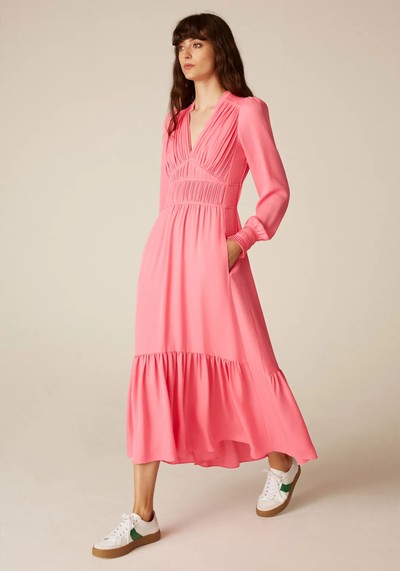 Silk Statement Pleat Maxi Dress from Me+Em