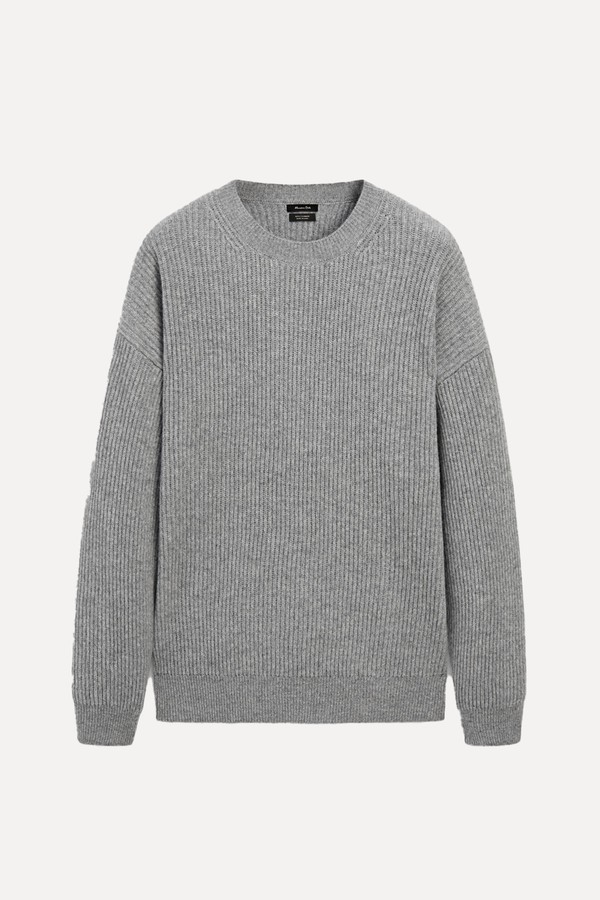 100% Cashmere Sweater With Fabric Detail from Massimo Dutti