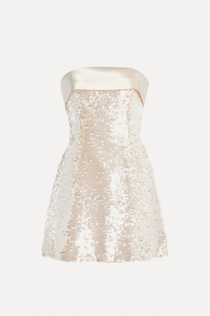 Satin-Trimmed Sequined Mini Dress from Philosophy Di Lorenzo Serafini