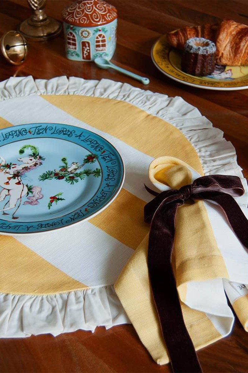 Round Ruffled Placemat from Evie & Skye London