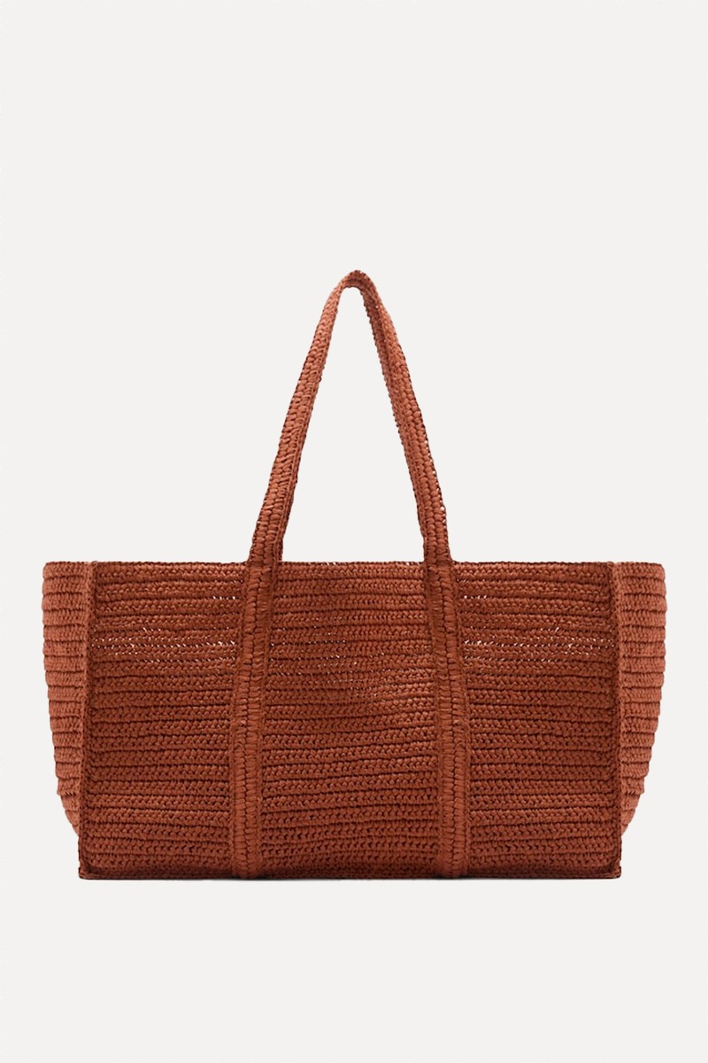 Natural Fibre Double-Handle Shopping Bag from Mango