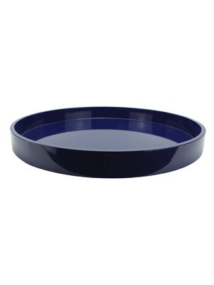 Navy Round Lacquered Tray